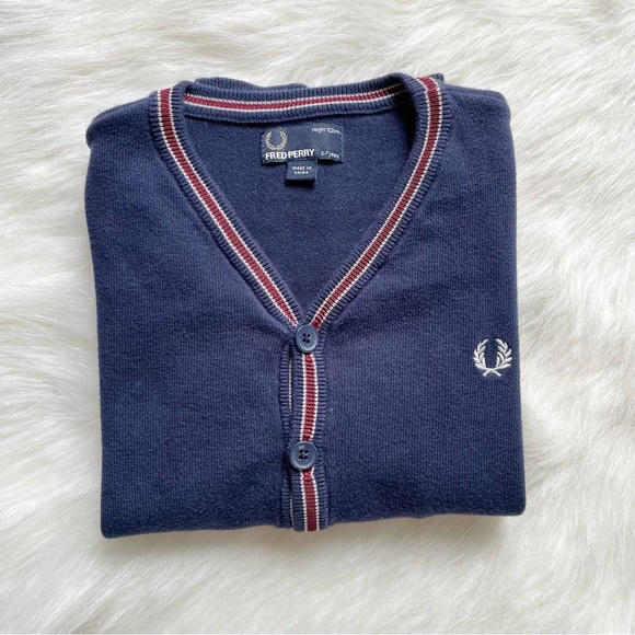 Kids Fred Perry Cardigan Sweater - Picture 7 of 7